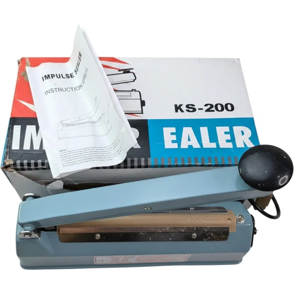 KS-200 Impulse Sealer 8 Inch Manual Heat Sealing Machine 110V 300W Blue T1